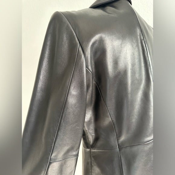 Classic Gorgeous ALFANI Black GENUINE LEATHER JACKET Women's Medium NWOT - Picture 10 of 11